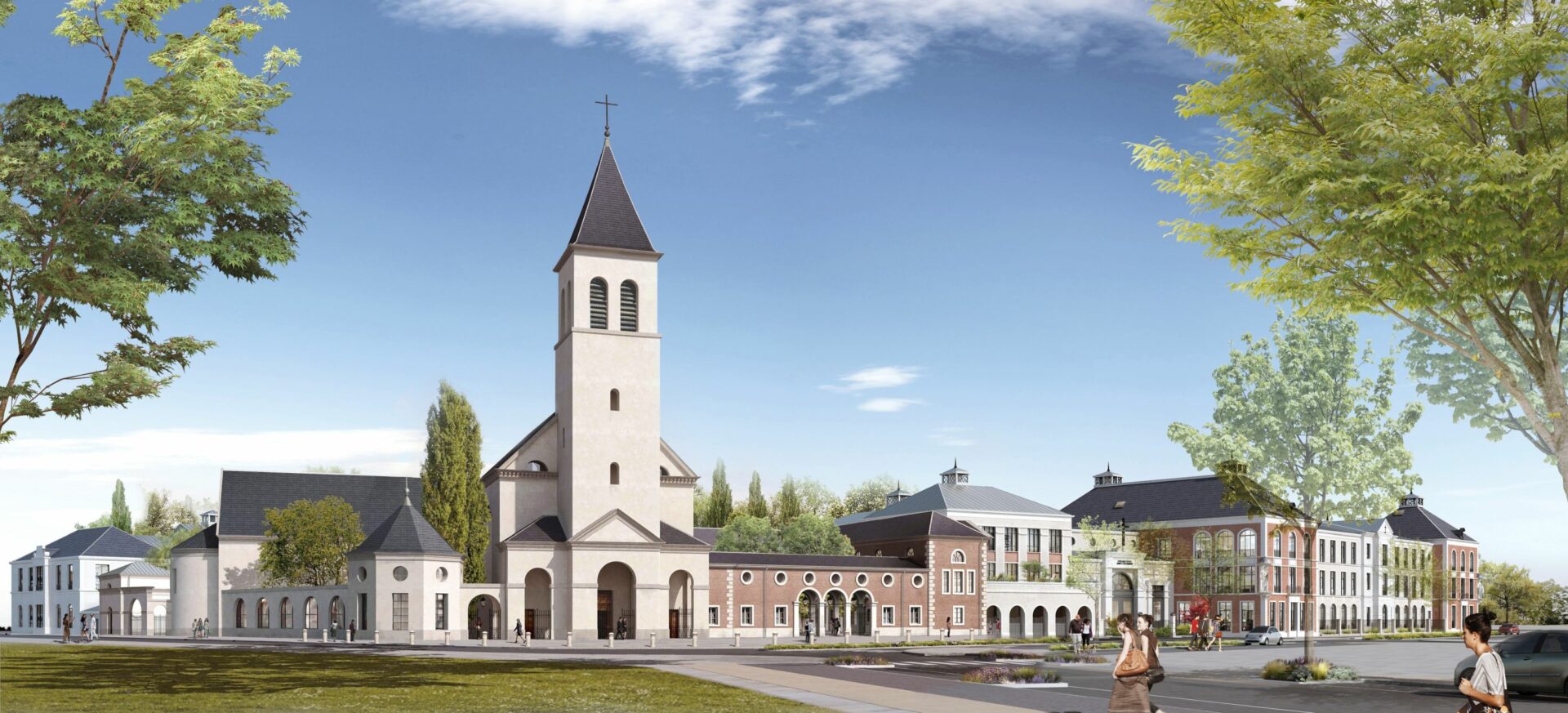 Bénédiction du terrain de l’église Saint-Colomban et du futur établissement scolaire