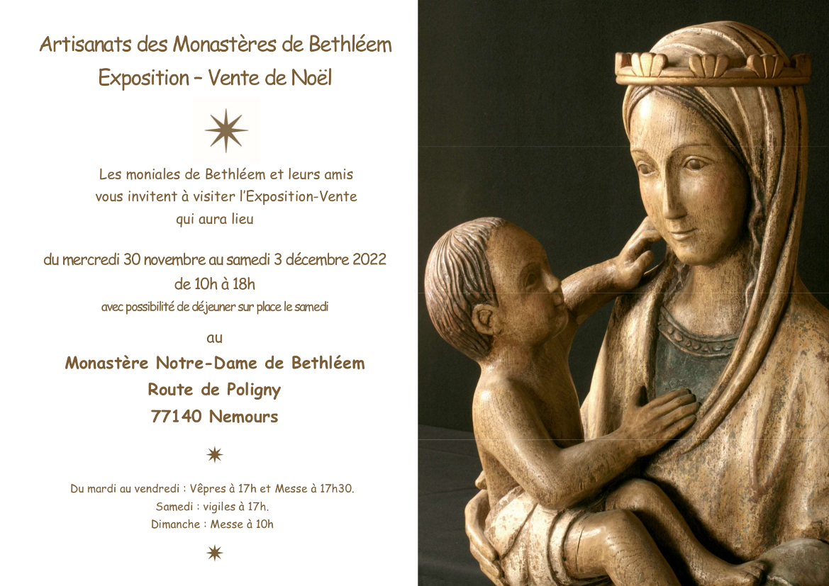 Exposition-Vente de Noël – Artisanats des Monastères de Bethléem