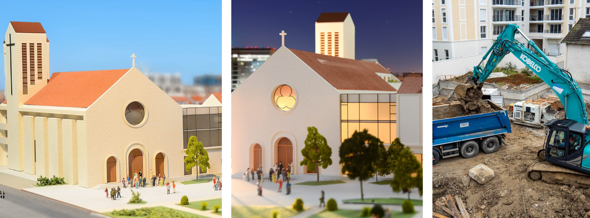 Pose de la première pierre de l’église-sanctuaire Sainte-Bathilde 2025